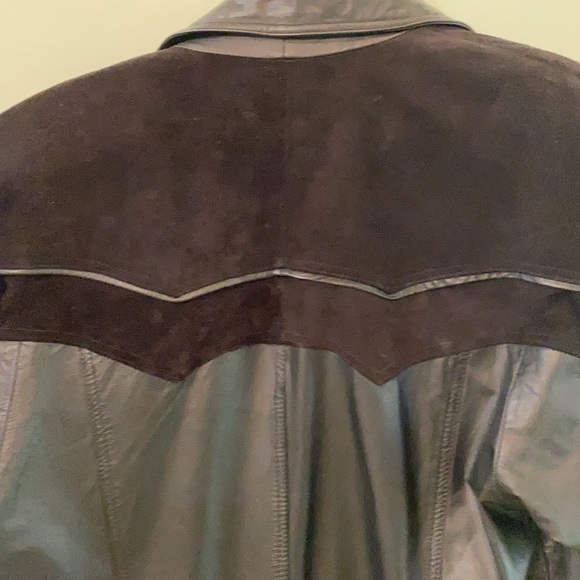 Vintage Black leather long coat - Picture 5 of 12